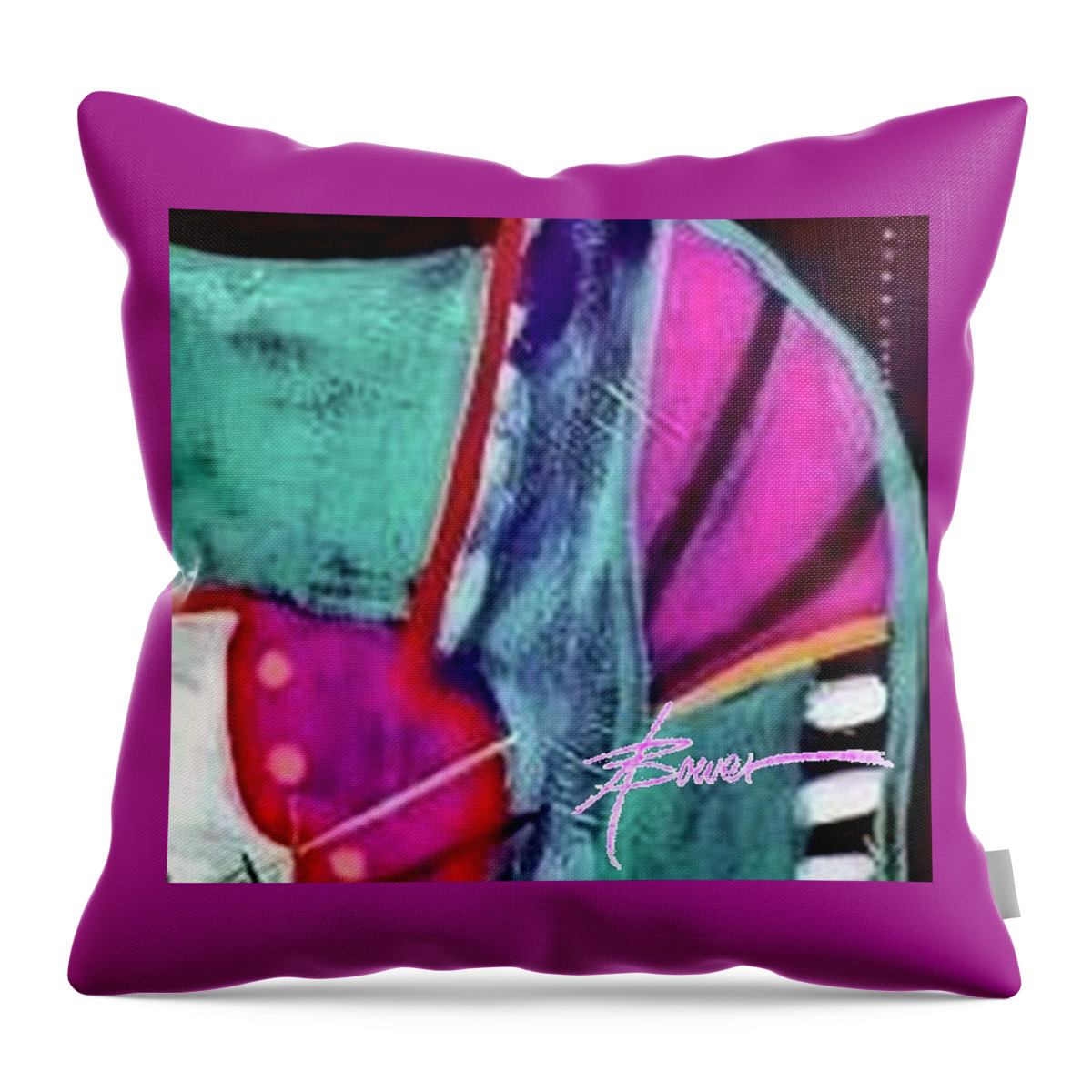 Color Throw Pillow featuring the painting Intuition by Adele Bower
