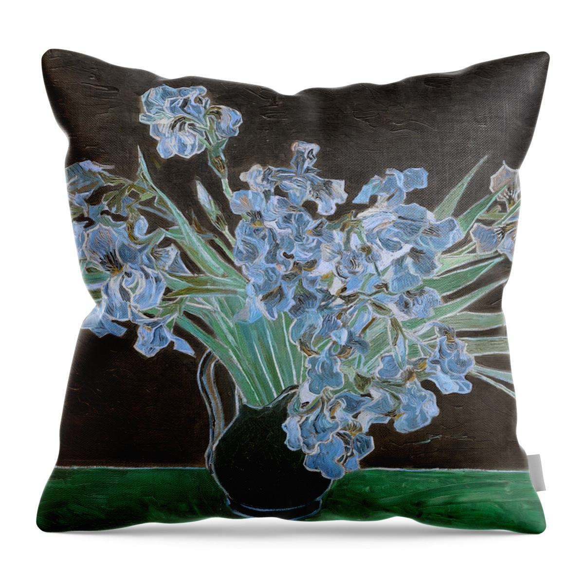 Abstract In The Living Room Throw Pillow featuring the digital art Inv Blend 11 van Gogh by David Bridburg