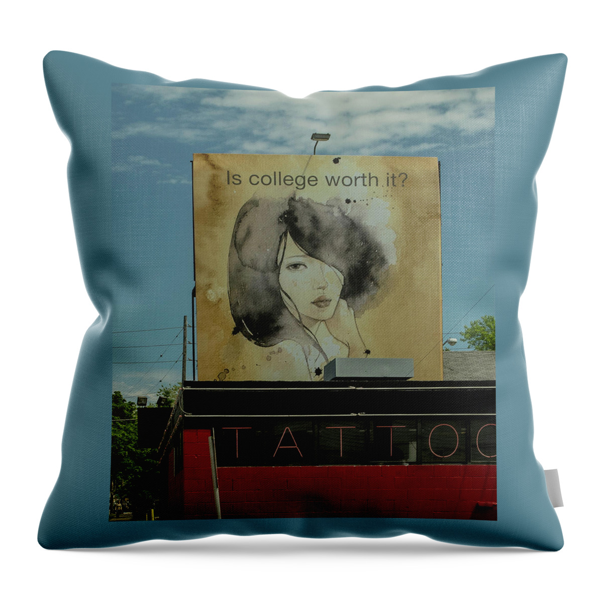 College Throw Pillow featuring the photograph Is College Worth It? by John Roach