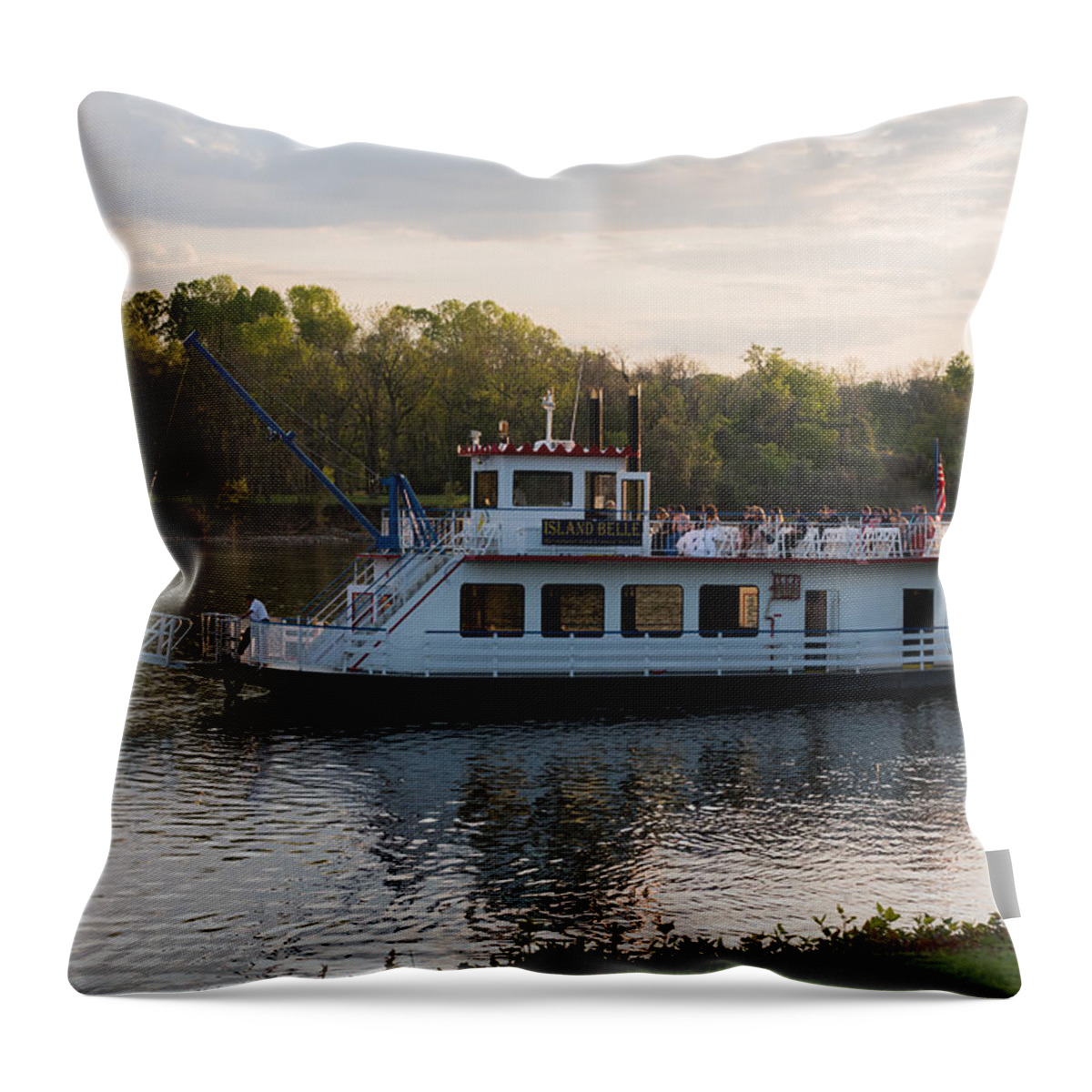 Island Belle Throw Pillow featuring the photograph Island Belle Sternwheeler by Holden The Moment