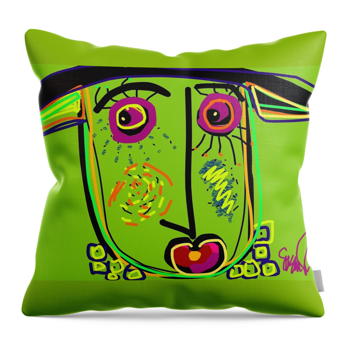  Throw Pillow featuring the digital art Jack Benny. He kept us in stitches by Susan Fielder