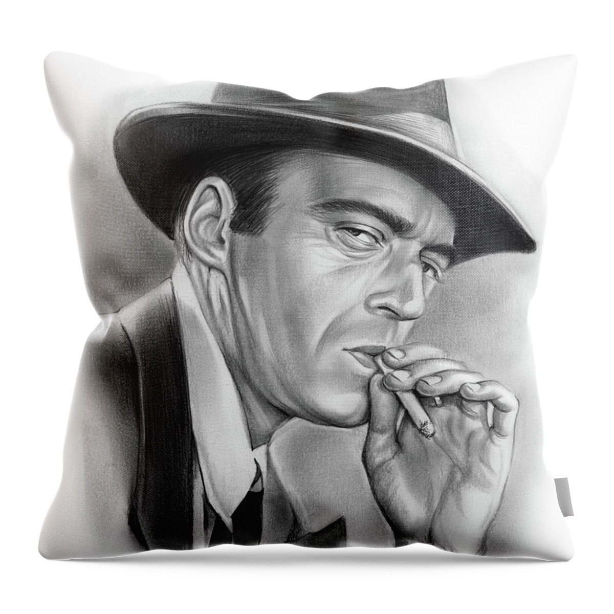 Jack Elam Throw Pillow featuring the drawing Jack Elam by Greg Joens