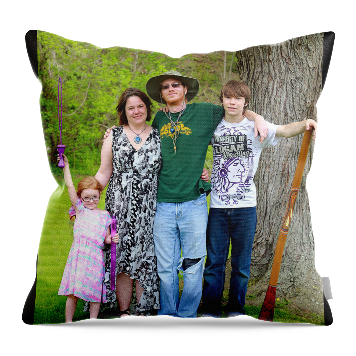  Throw Pillow featuring the photograph Janelle and Family 2015 by PJQandFriends Photography