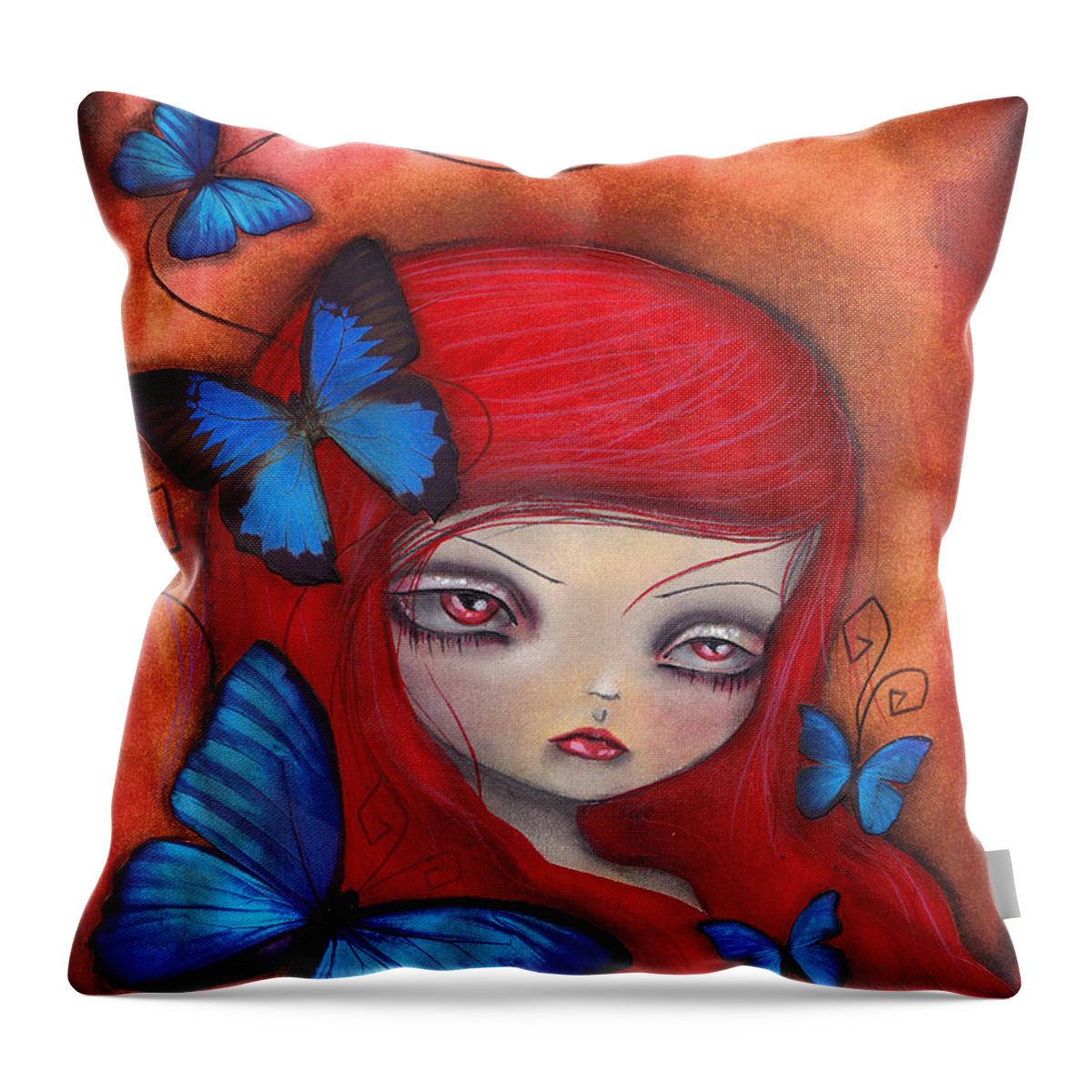 Gothic Throw Pillow featuring the painting Jarumy by Abril Andrade