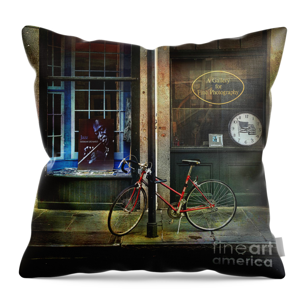 New Orleans Throw Pillow featuring the photograph Jazz Bicycle by Craig J Satterlee