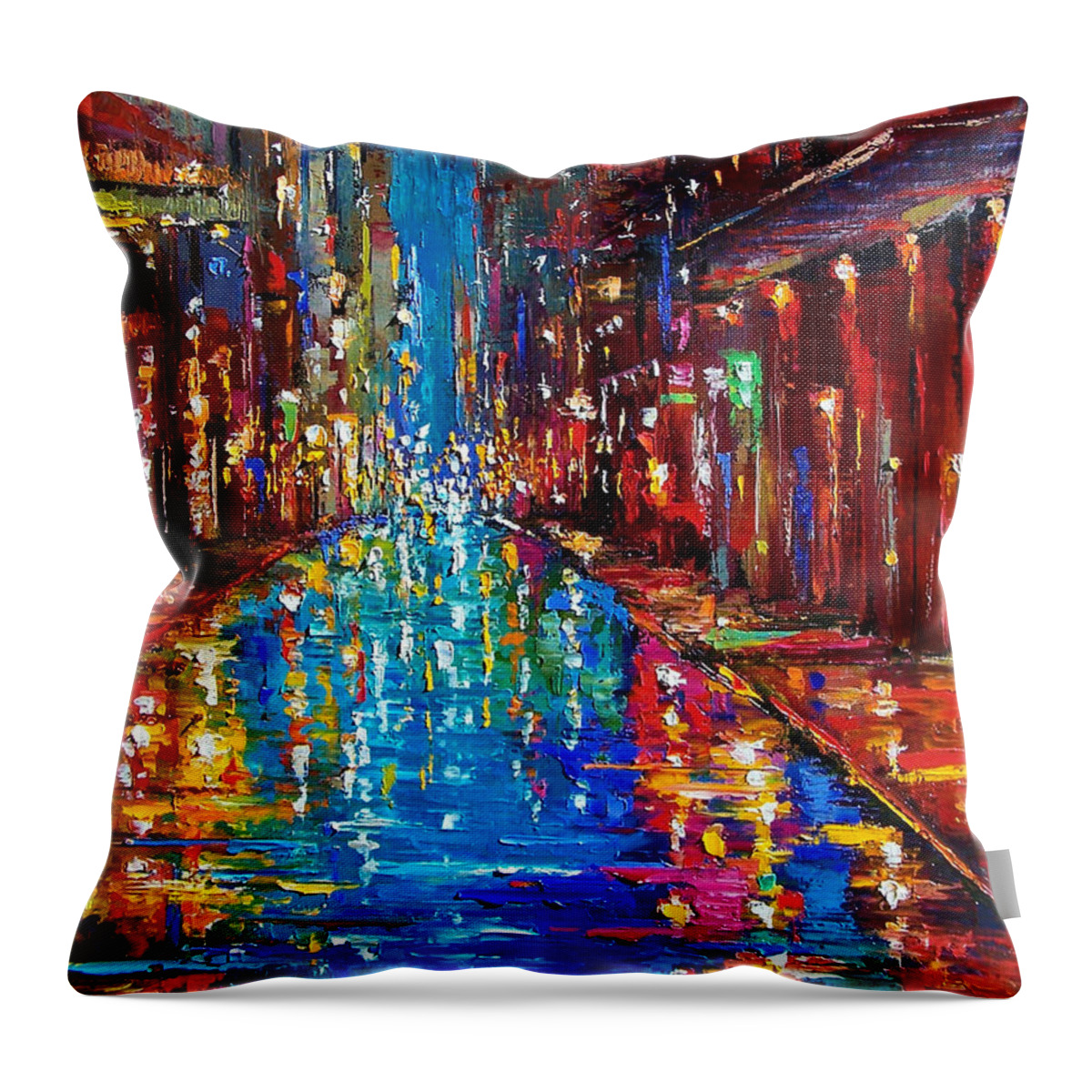 New Orleans Throw Pillow featuring the painting Jazz Drag by Debra Hurd