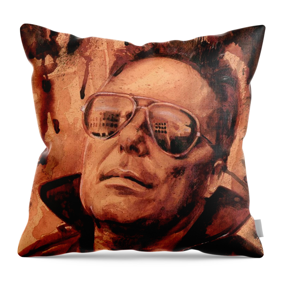 Jello Biafra Throw Pillow featuring the painting Jello Biafra - 2 by Ryan Almighty