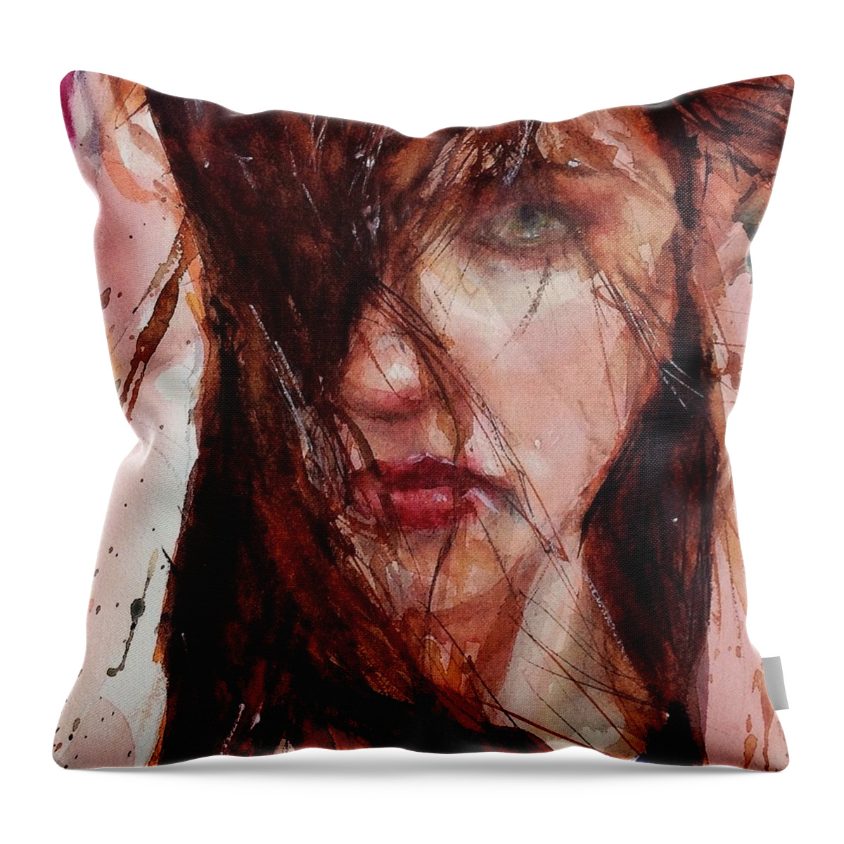 Portrait Throw Pillow featuring the painting Jerry by Judith Levins