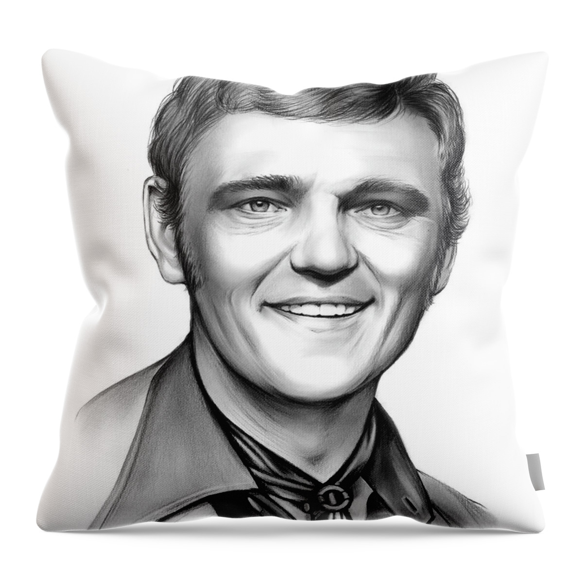Jerry Reed Throw Pillow featuring the drawing Jerry Reed by Greg Joens