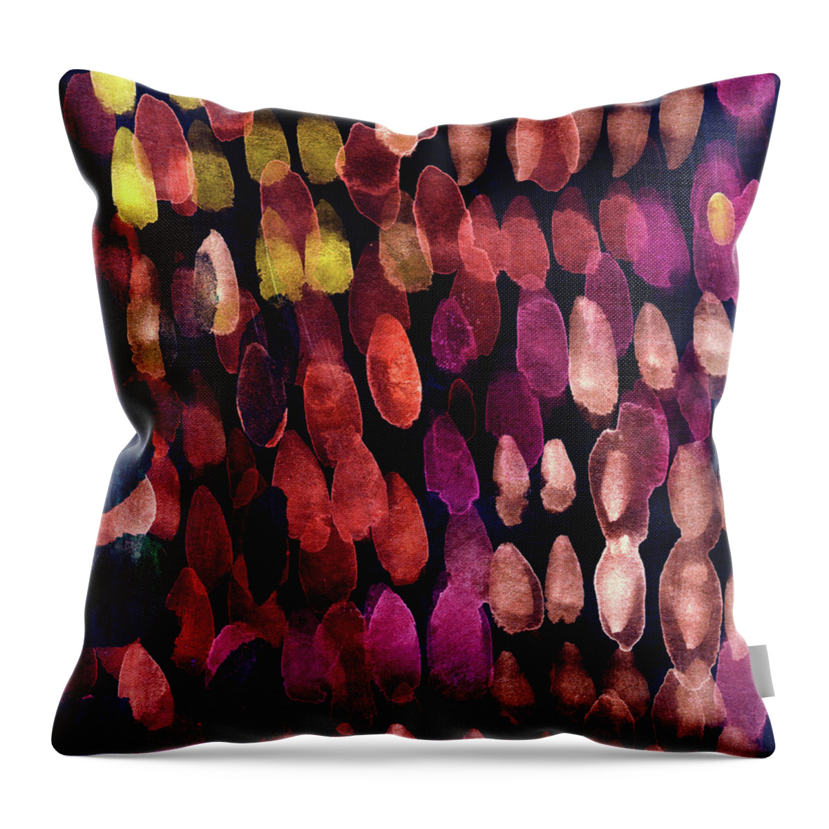 Abstract Painting Throw Pillow featuring the mixed media Jewel Drops- Abstract Art by Linda Woods by Linda Woods