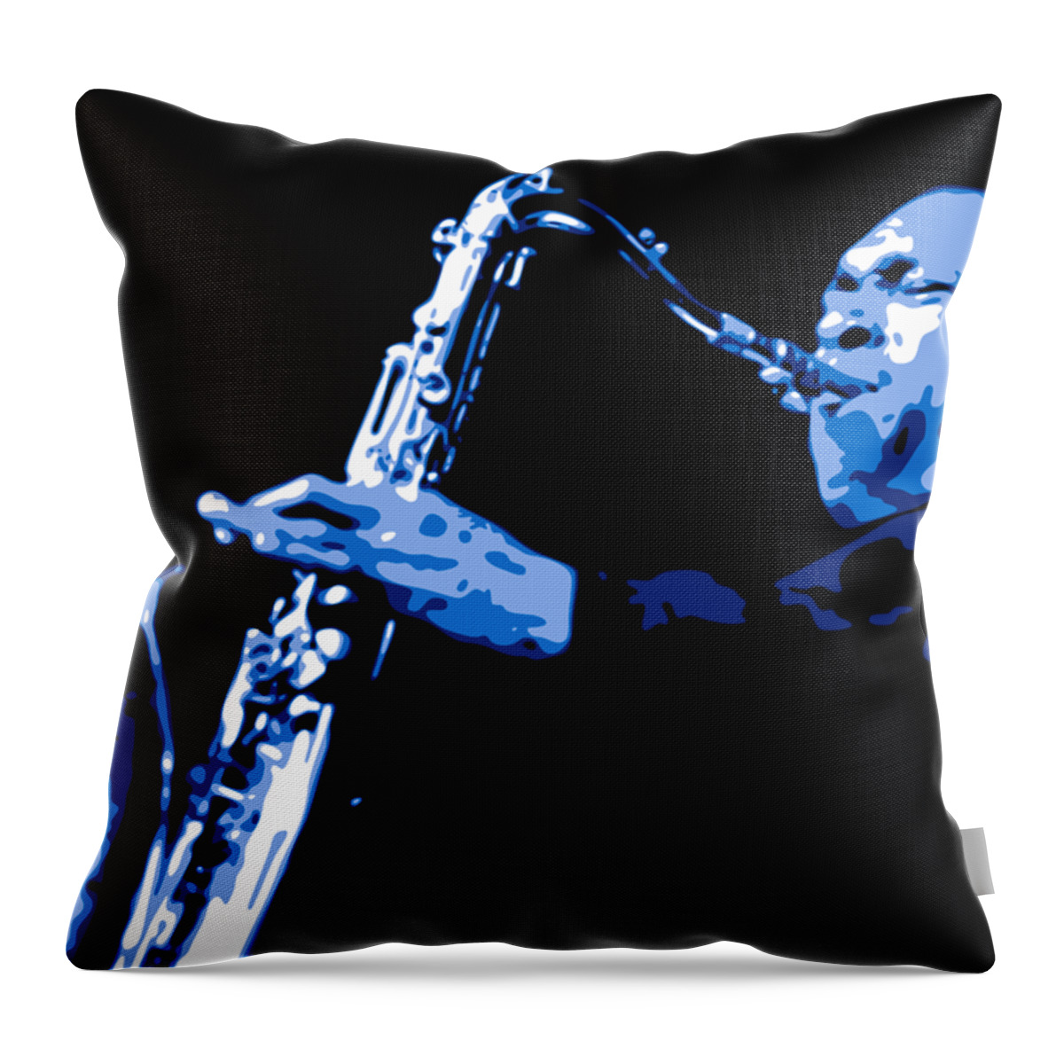 John Coltrane Throw Pillow featuring the digital art John Coltrane by DB Artist