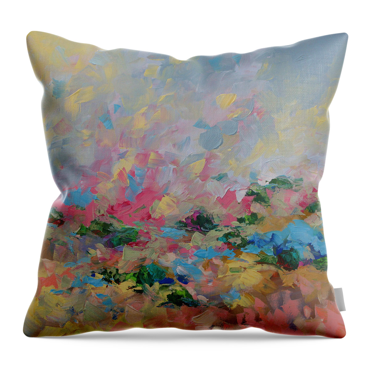 Art Throw Pillow featuring the painting Joyful Day by Linda Monfort