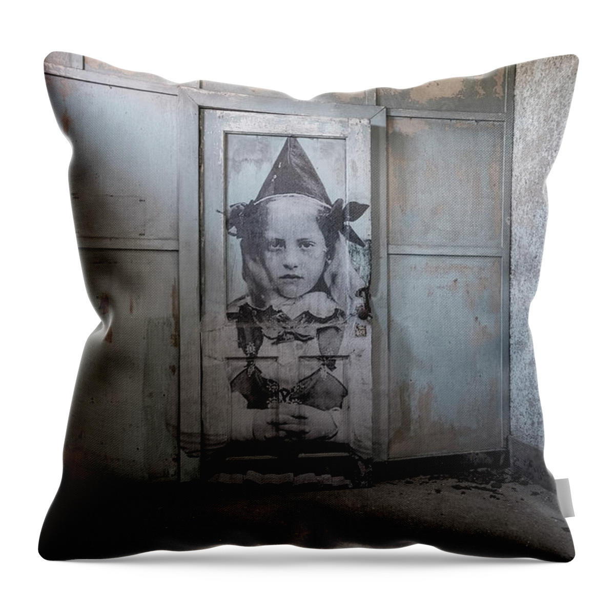 Jersey City New Jersey Throw Pillow featuring the photograph JR On The Door by Tom Singleton