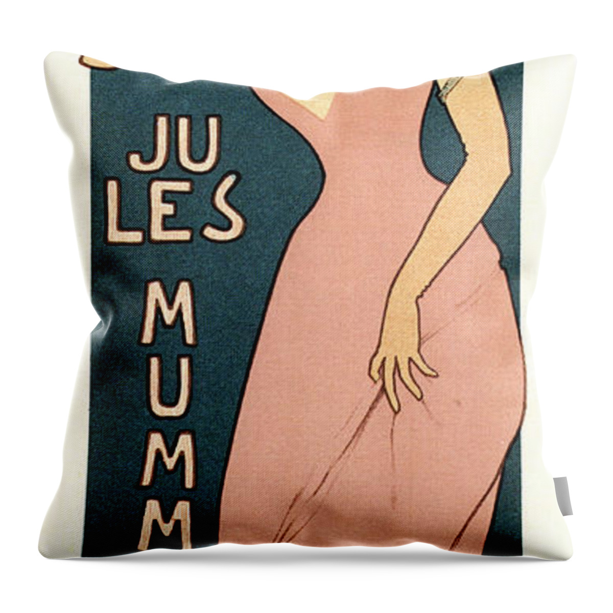 Vintage Throw Pillow featuring the mixed media Jules Mumm and co - Wine - Vintage Advertising Poster by Studio Grafiikka