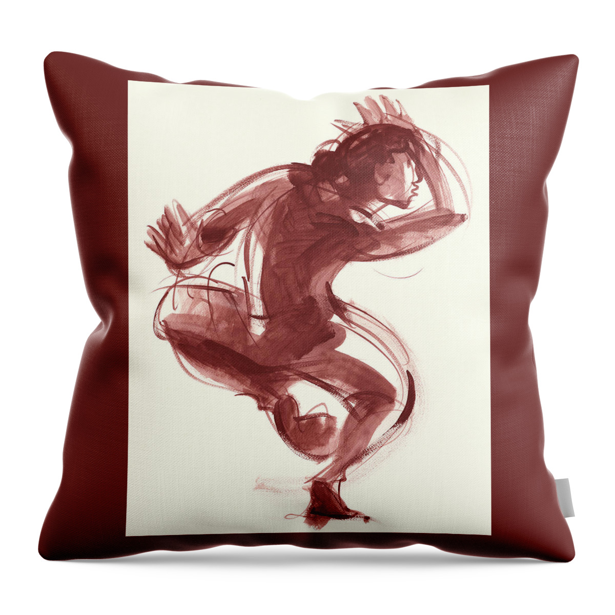 Female Contemporary Dancer Throw Pillow featuring the painting Julia by Judith Kunzle