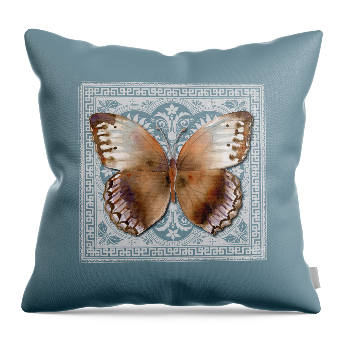 Laglaizei Throw Pillow featuring the painting Jungle Queen Butterfly Design by Amy Kirkpatrick