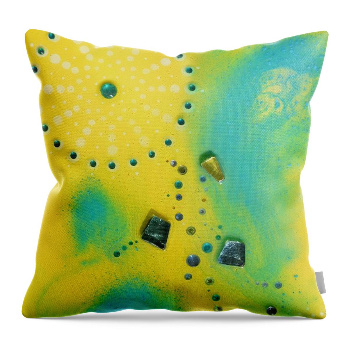 Jupiter Throw Pillow featuring the painting Jupiter Blue by MiMi Stirn