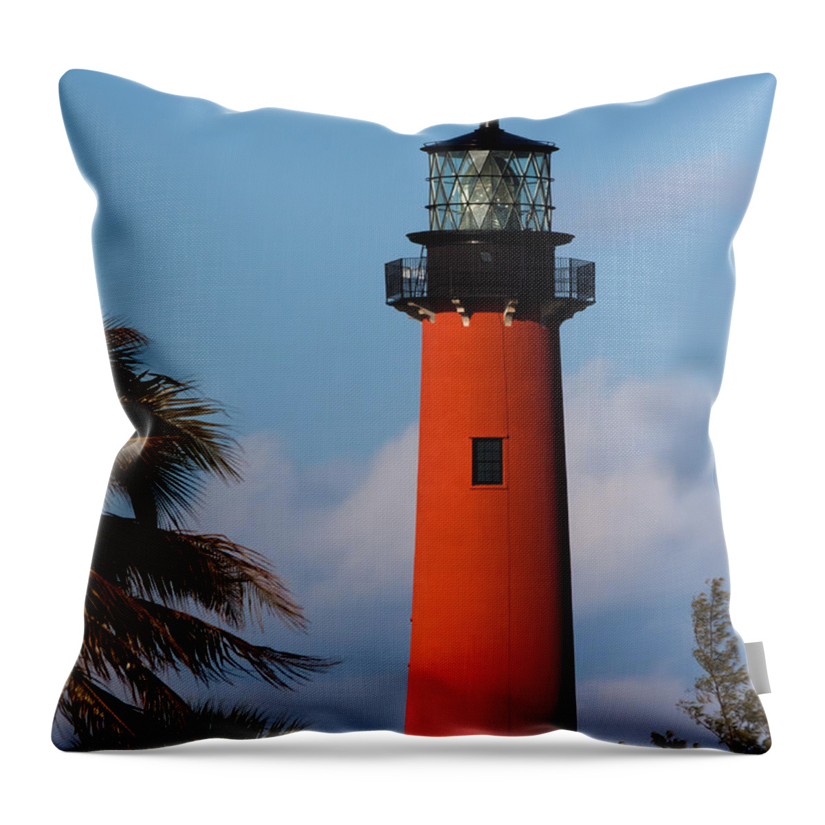 Architecture Throw Pillow featuring the photograph Jupiter Inlet Lighthouse by Ed Gleichman