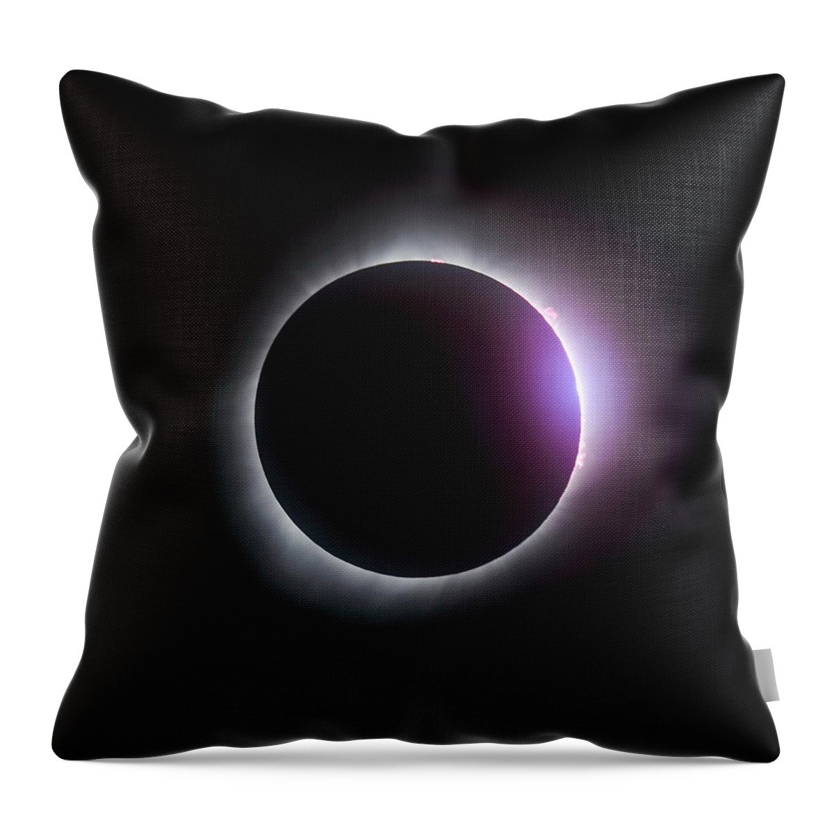 Solar Eclipse Throw Pillow featuring the photograph Just after totality - Solar Eclipse August 21, 2017 by Art Whitton