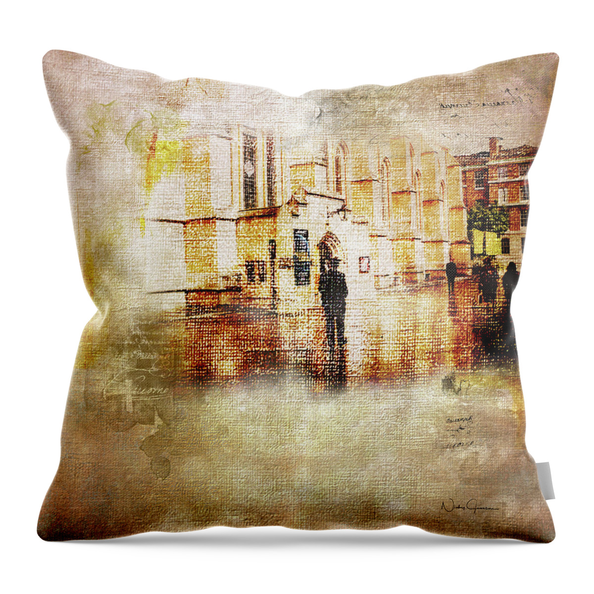 London Throw Pillow featuring the digital art Just Light - Middle Temple by Nicky Jameson