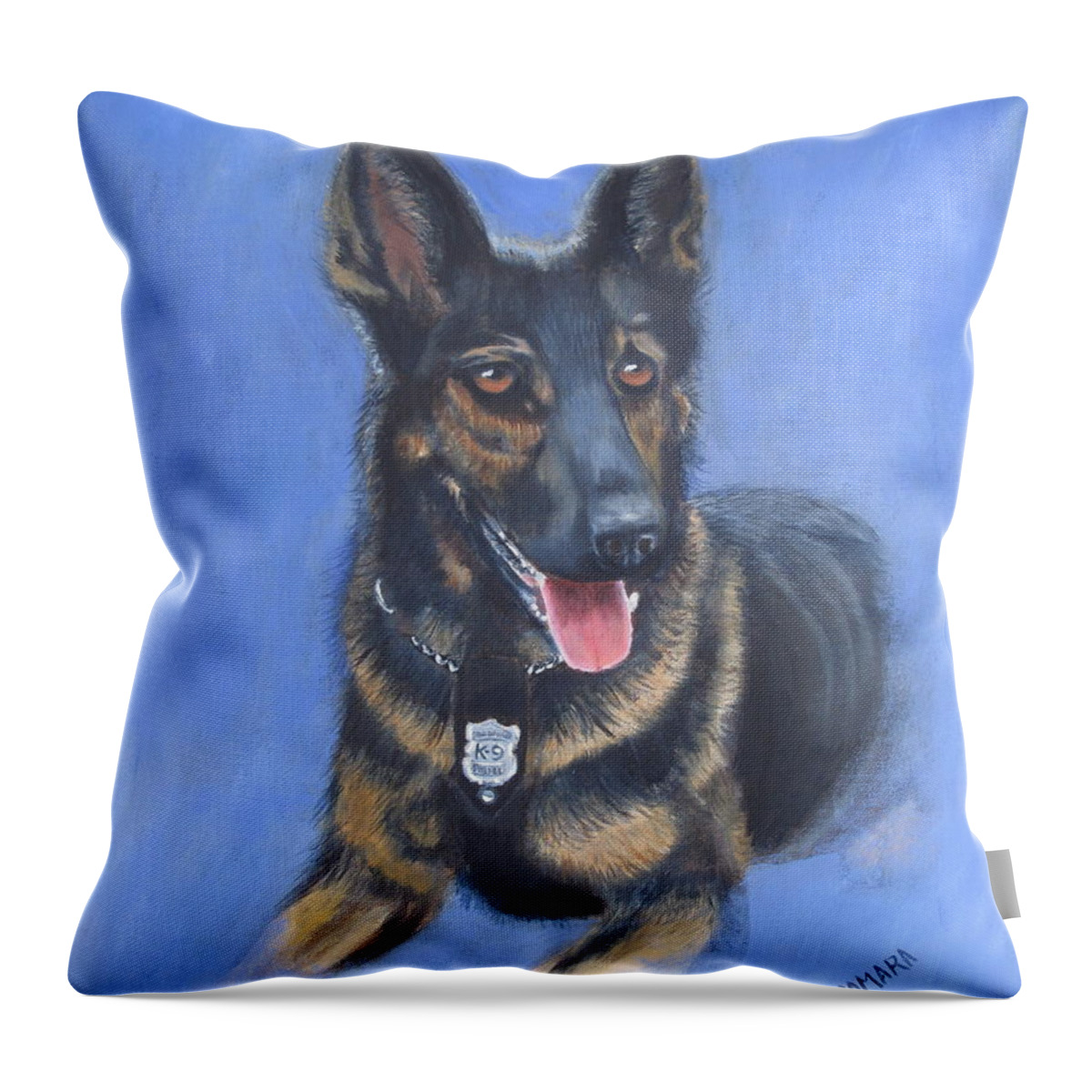 Pets Throw Pillow featuring the painting K-9 Moses by Kathie Camara