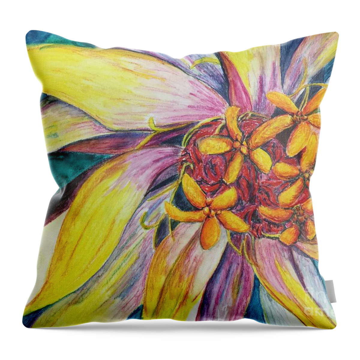 Macro Throw Pillow featuring the painting Kaleidoscope by Vonda Lawson-Rosa