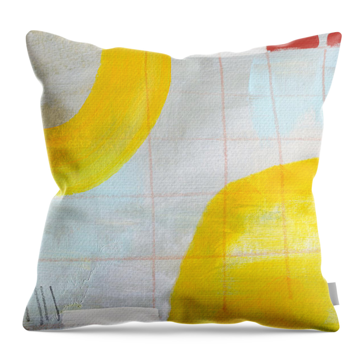 Abstract Throw Pillow featuring the painting Keeping The Sun In- Abstract Art by Linda Woods by Linda Woods
