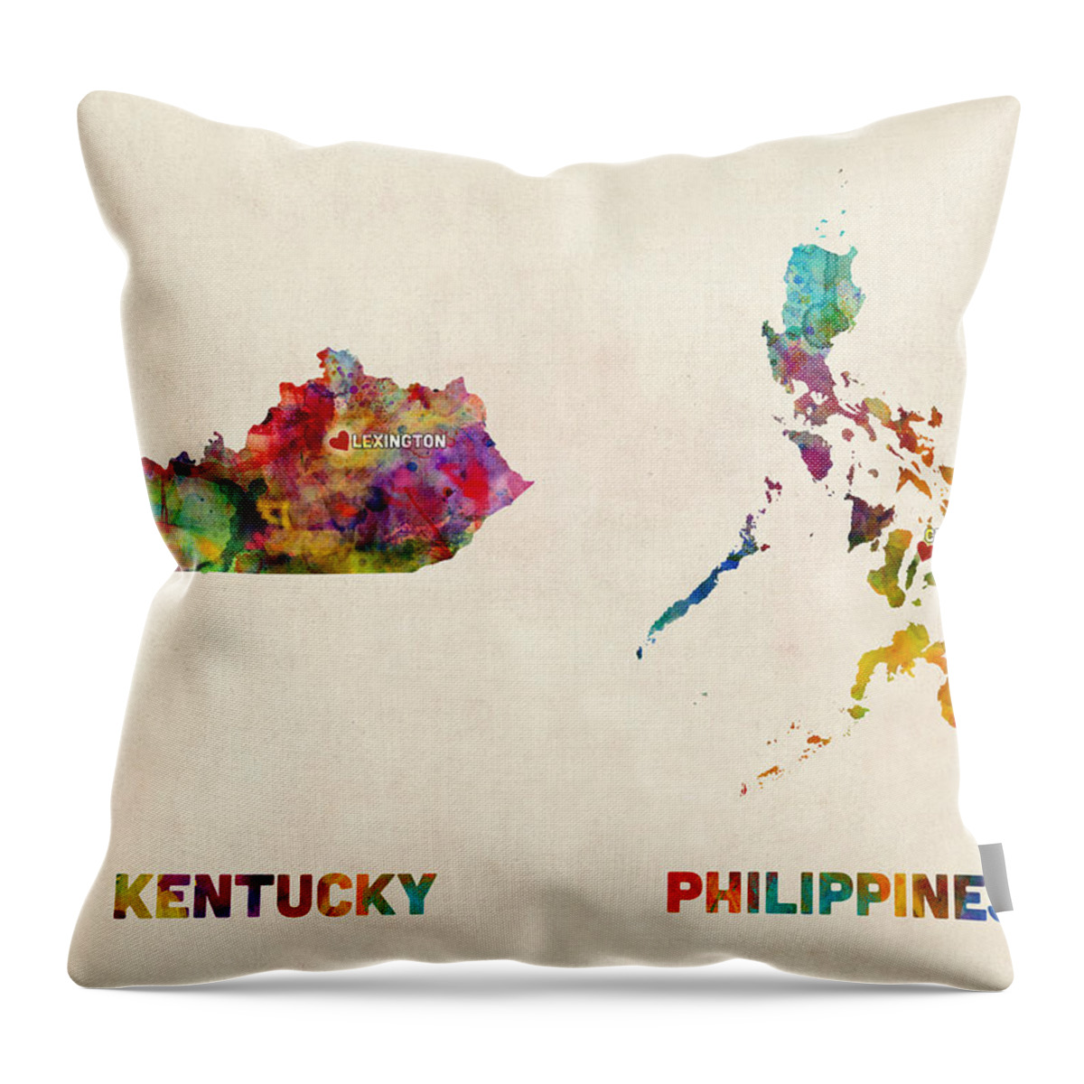 Kentucky Philippines Custom Order Throw Pillow featuring the digital art Kentucky Philippines Custom Order by Michael Tompsett