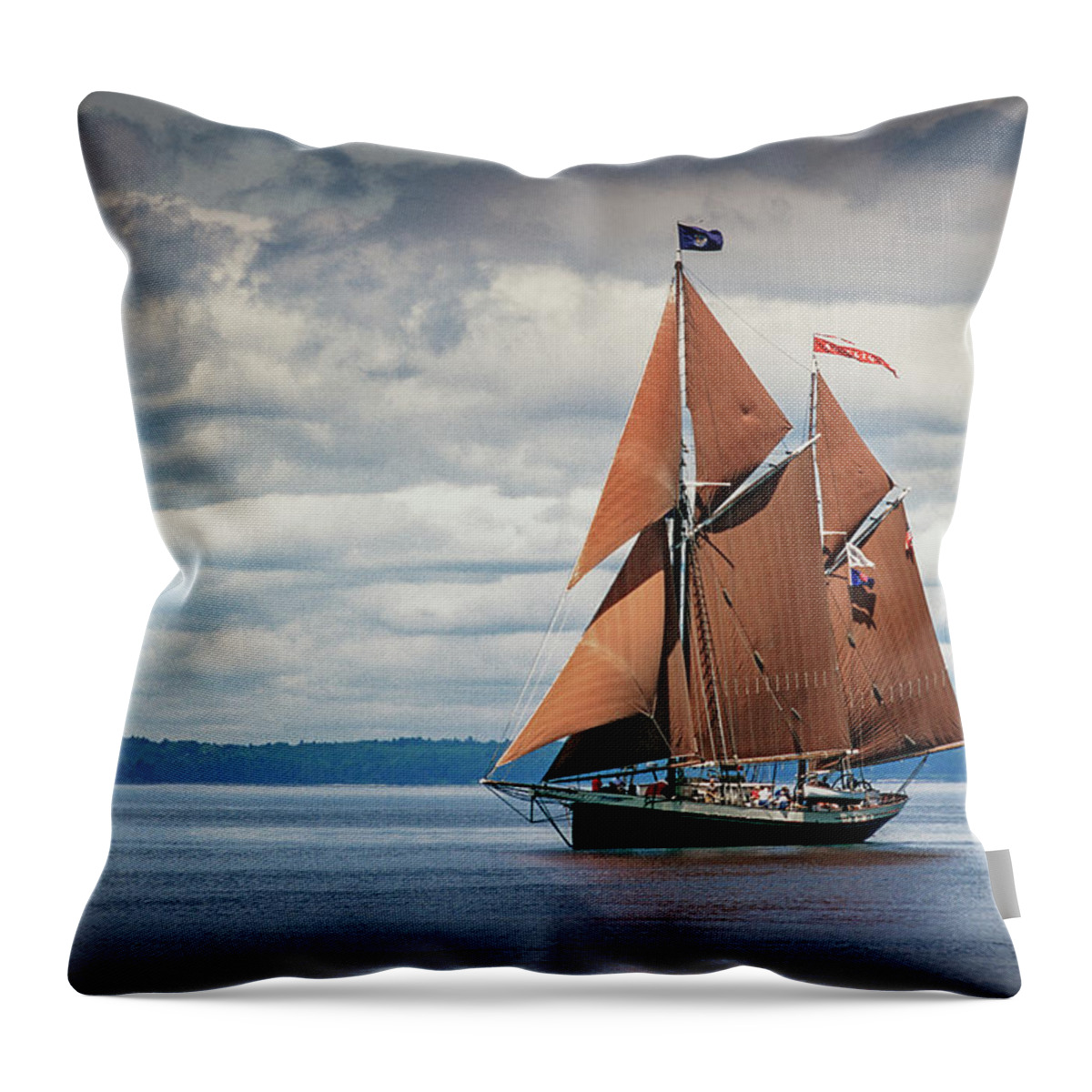 Windjammer Throw Pillow featuring the photograph Ketch Angelique by Fred LeBlanc