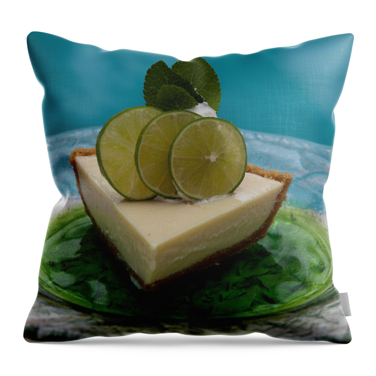 Food Throw Pillow featuring the photograph Key Lime Pie 25 by Michael Fryd