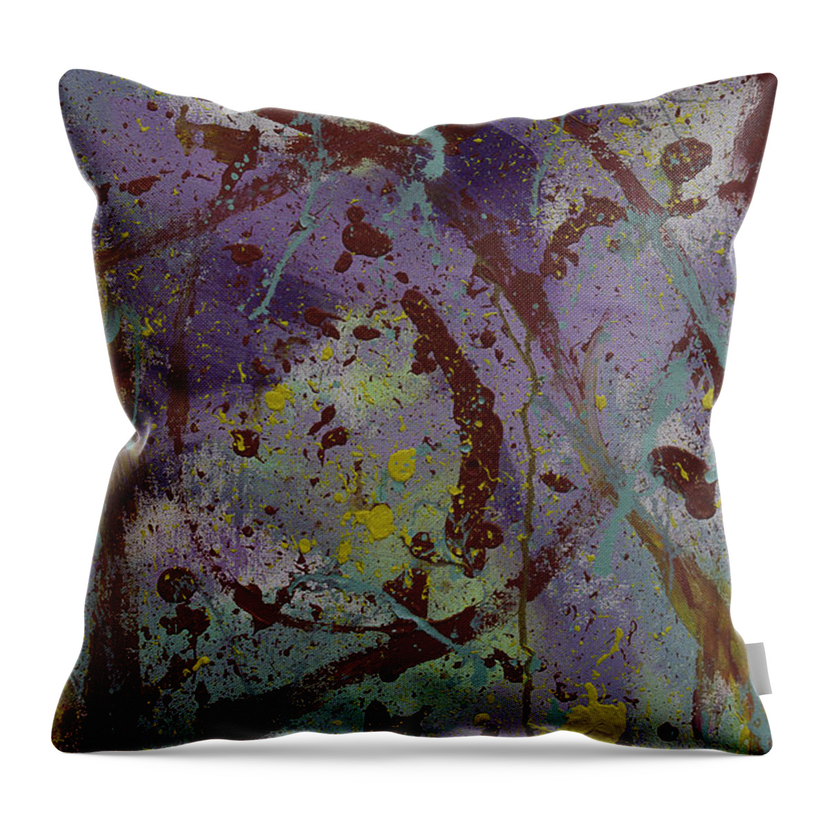 Abstract Throw Pillow featuring the painting Kiwi Fruit Cutie by Julius Hannah