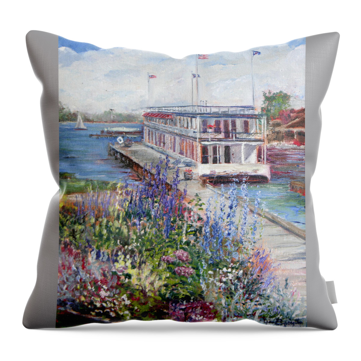 Nautical Throw Pillow featuring the painting La Duchesse by Jan Byington