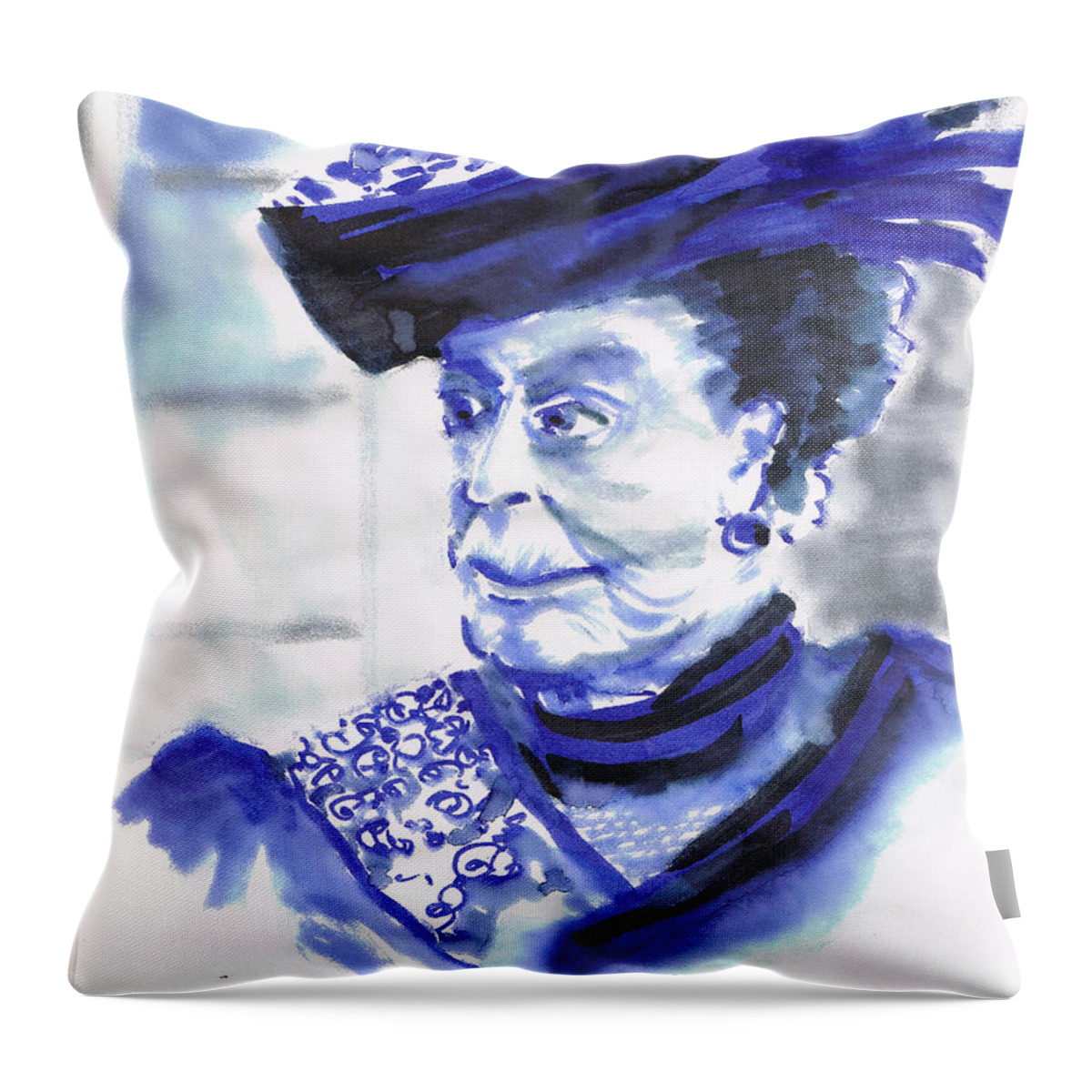Lady Violet The Dowager Throw Pillow featuring the digital art Lady Violet the Dowager by Seth Weaver