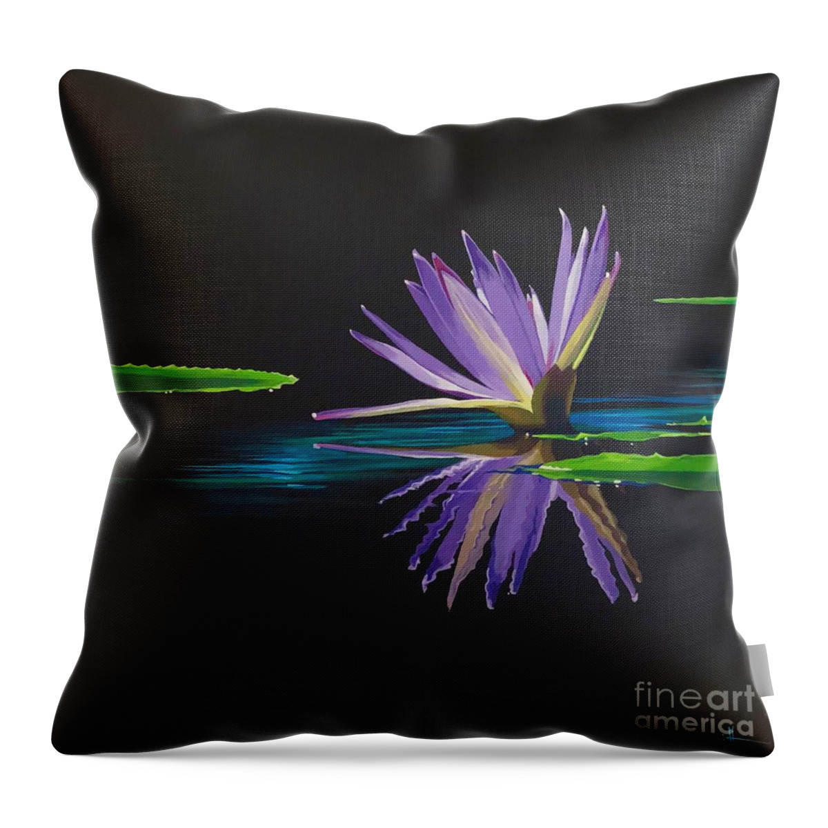 Waterlily Throw Pillow featuring the painting Lagan Love by Hunter Jay