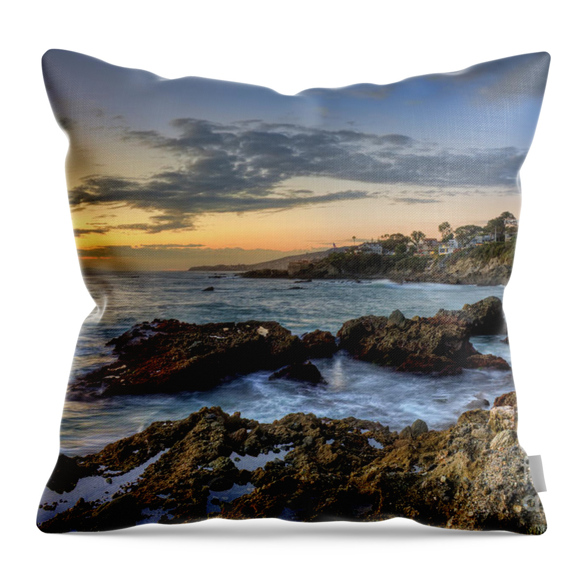 Lagna Throw Pillow featuring the photograph Laguna Beach Coastline by Eddie Yerkish