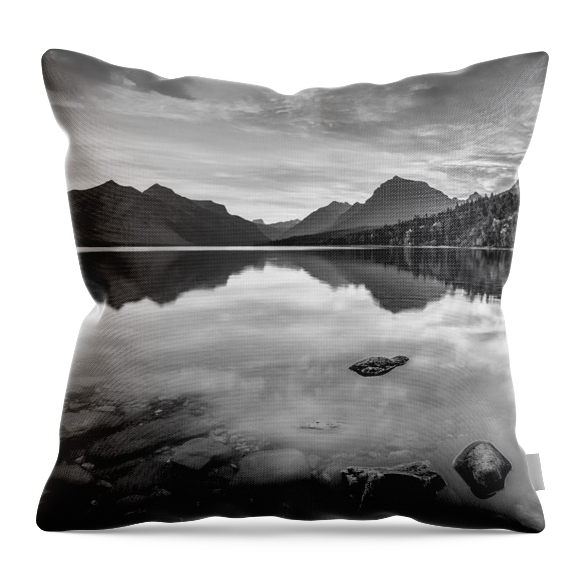 Glacier National Park Throw Pillow featuring the photograph Lake McDonald by Adam Mateo Fierro