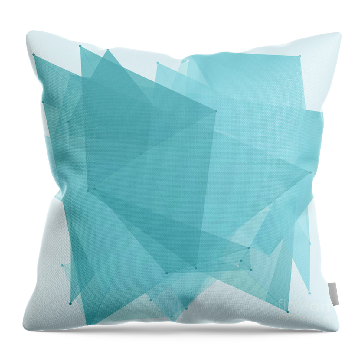 Abstract Throw Pillow featuring the digital art Lake Polygon Pattern by Frank Ramspott