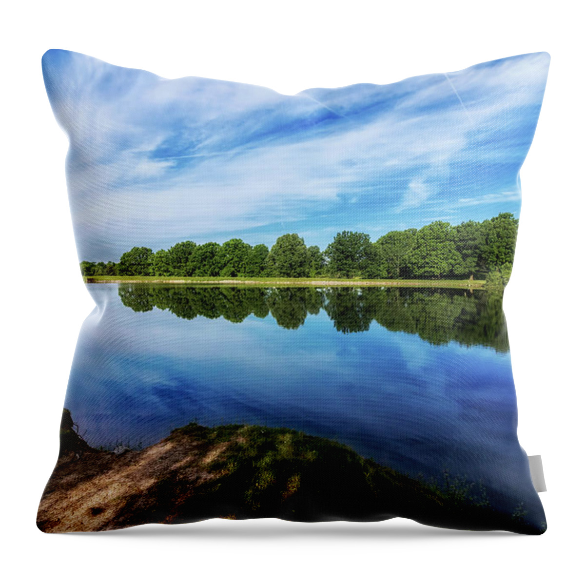 Angle Throw Pillow featuring the photograph Lake View by Tom Mc Nemar