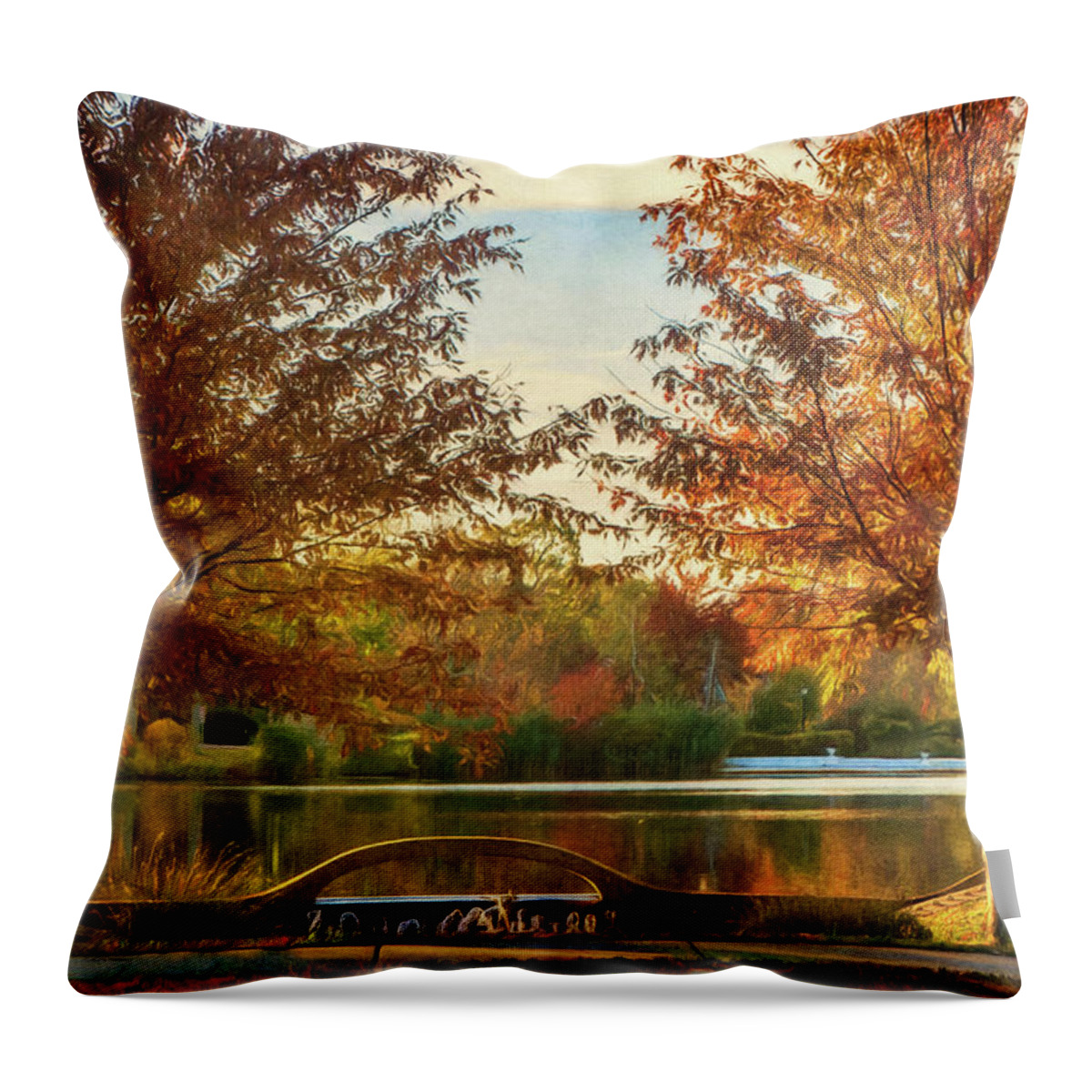 Lake Throw Pillow featuring the photograph Lakeside by Cathy Kovarik