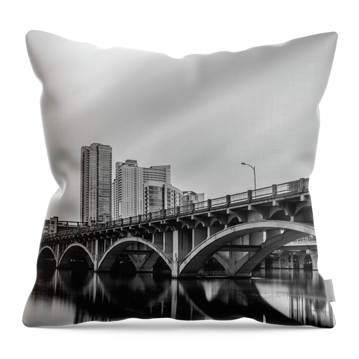 Austin Throw Pillow featuring the photograph Lamar Bridge in Austin, Texas by Todd Aaron