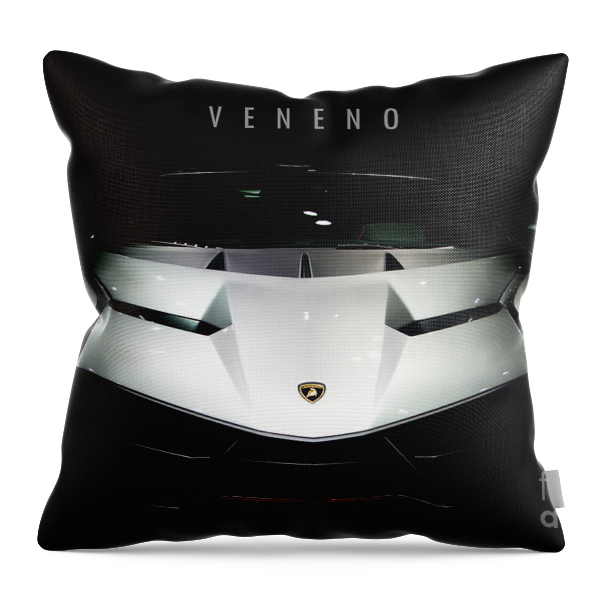 Lamborghini Throw Pillow featuring the digital art Lamborghini Veneno by Airpower Art