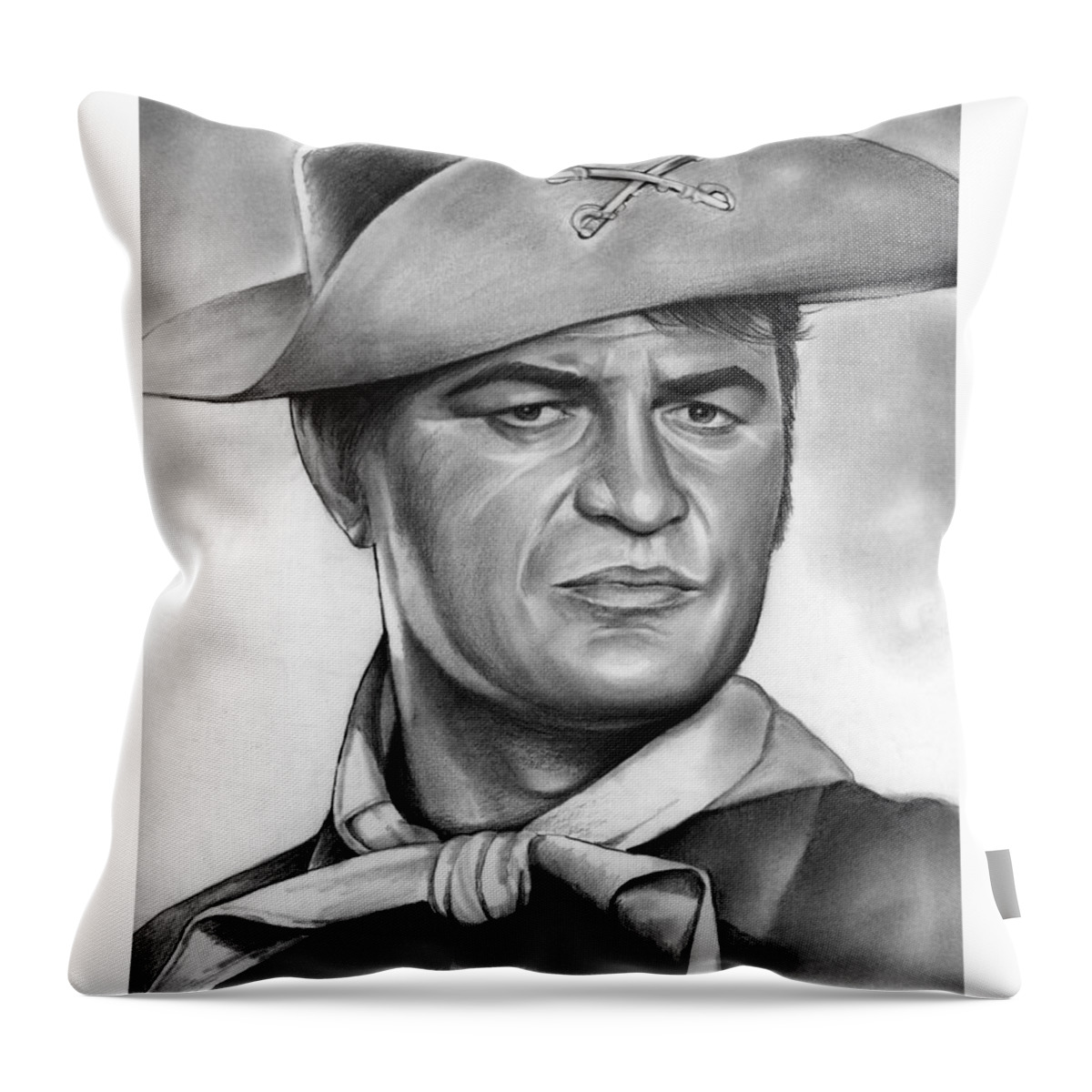 Larry Storch Throw Pillow featuring the drawing Larry Storch by Greg Joens