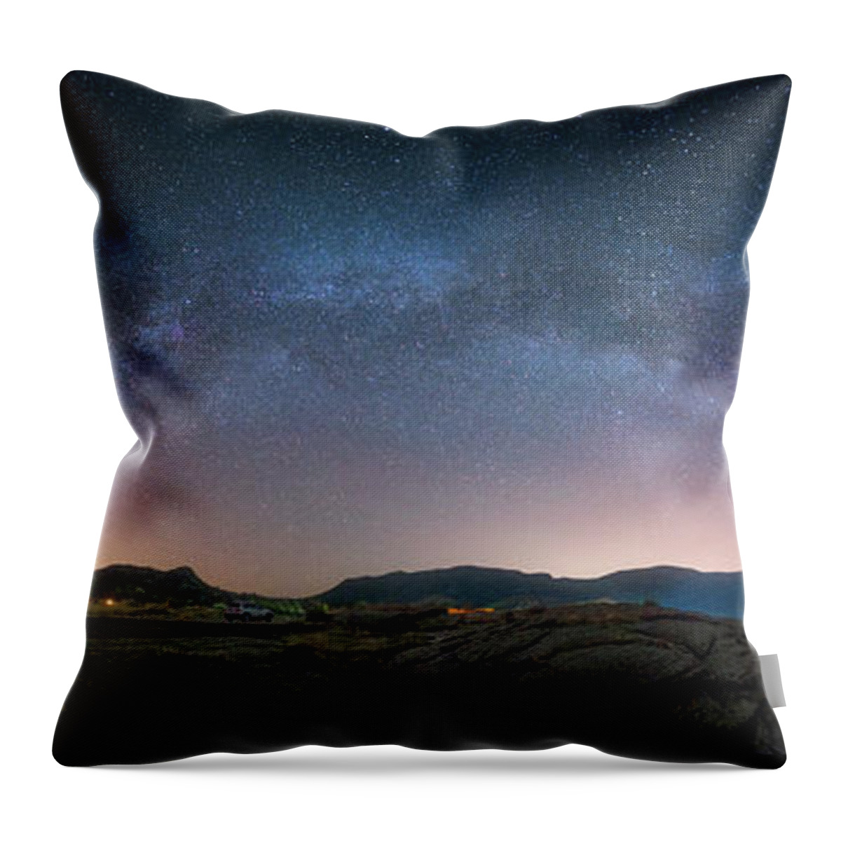 Milky Way Throw Pillow featuring the photograph Late Night Milky Show by Darren White
