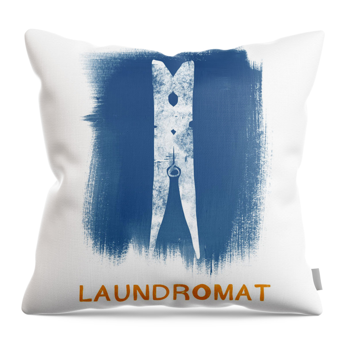 Laundry Throw Pillow featuring the painting Laundromat- Art by Linda Woods by Linda Woods