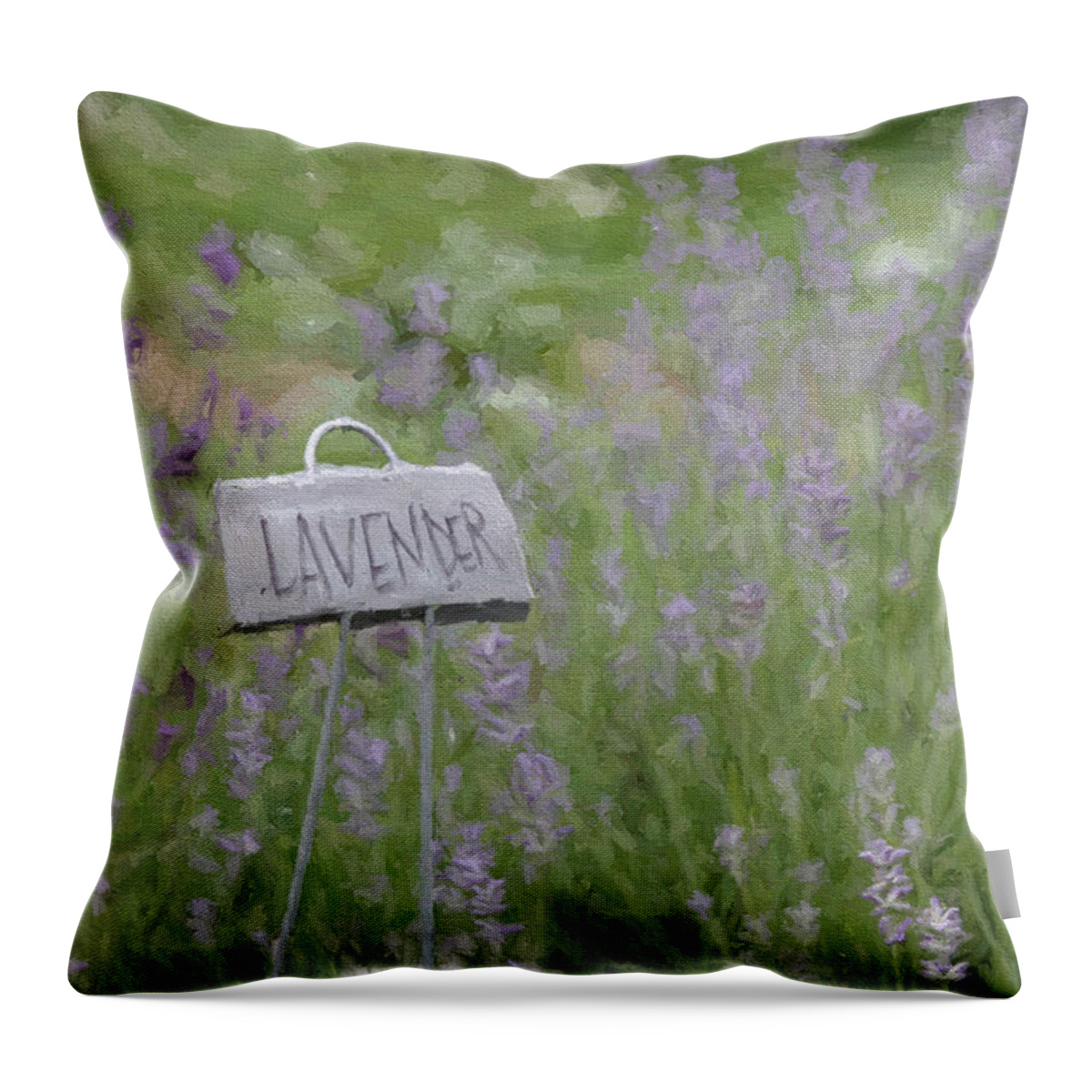 Lavender Throw Pillow featuring the digital art Lavender by Jayne Carney