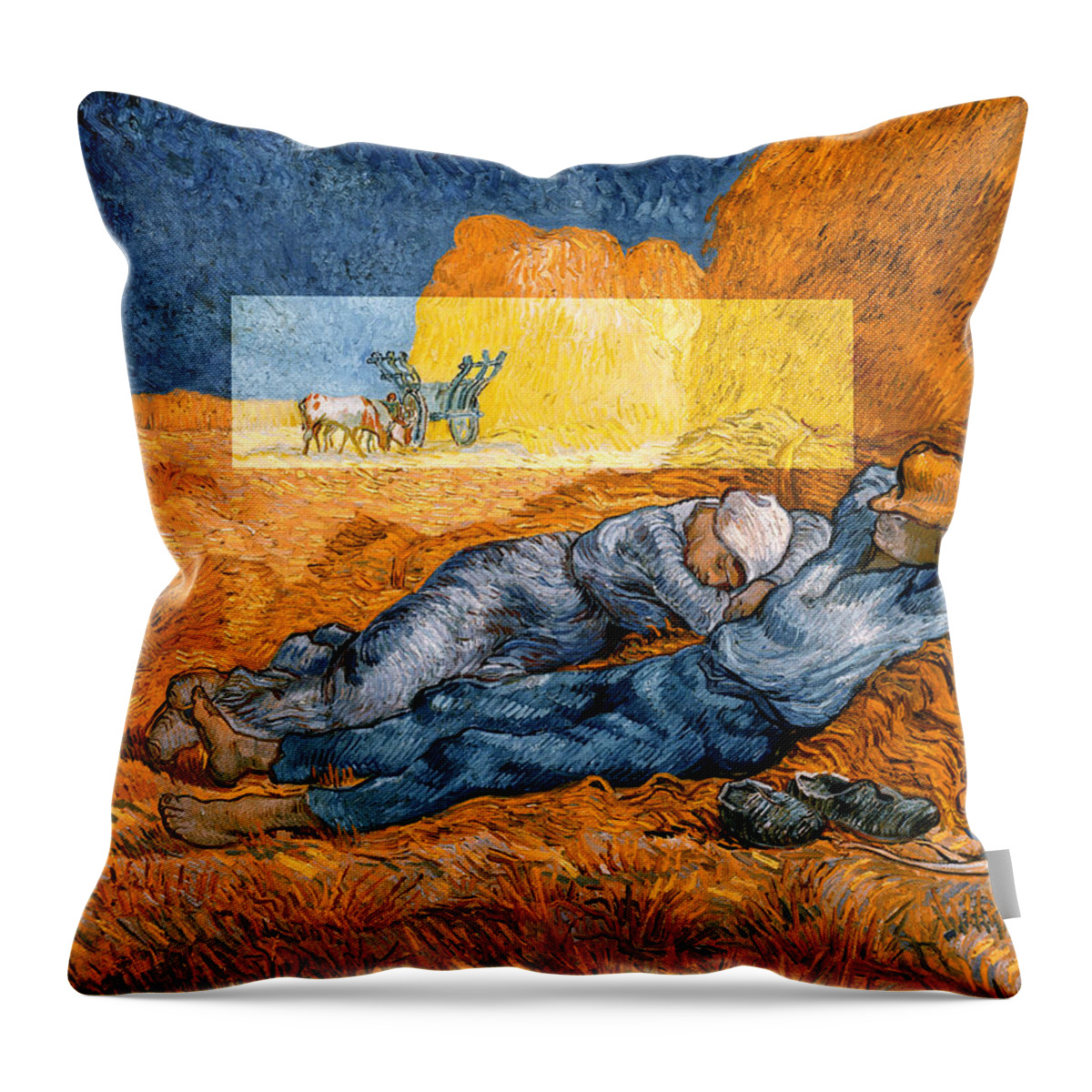 Postmodernism Throw Pillow featuring the digital art Layered 14 van Gogh by David Bridburg