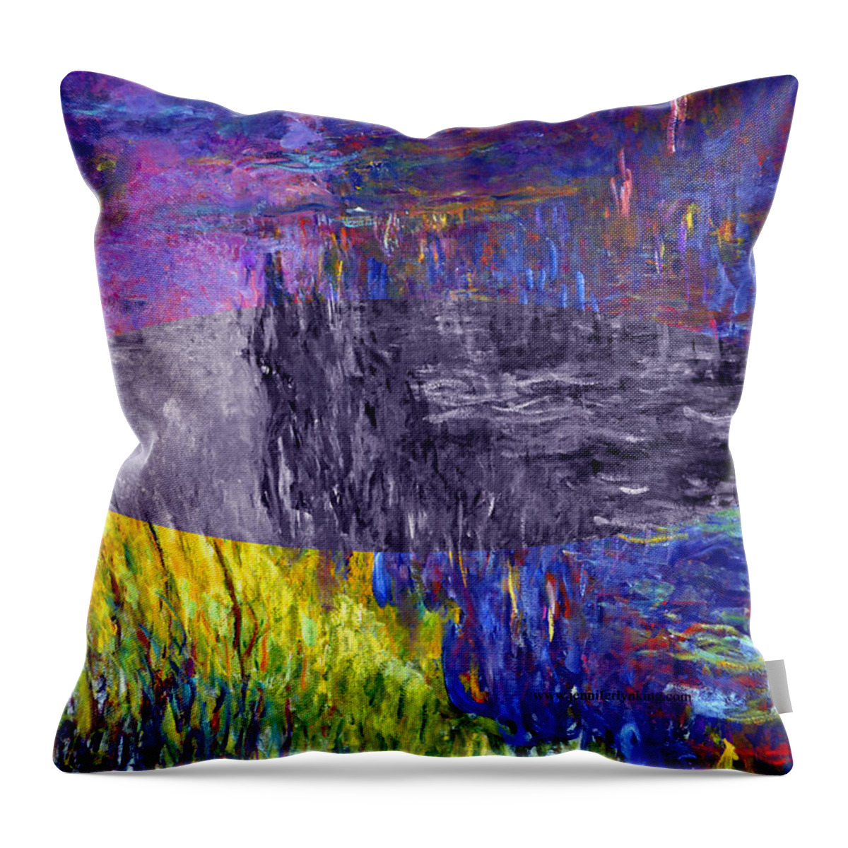 Postmodernism Throw Pillow featuring the digital art Layered 17 Monet by David Bridburg