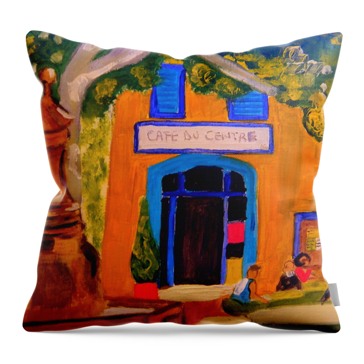 Provence Throw Pillow featuring the painting Lazing at Le Paradou by Rusty Gladdish