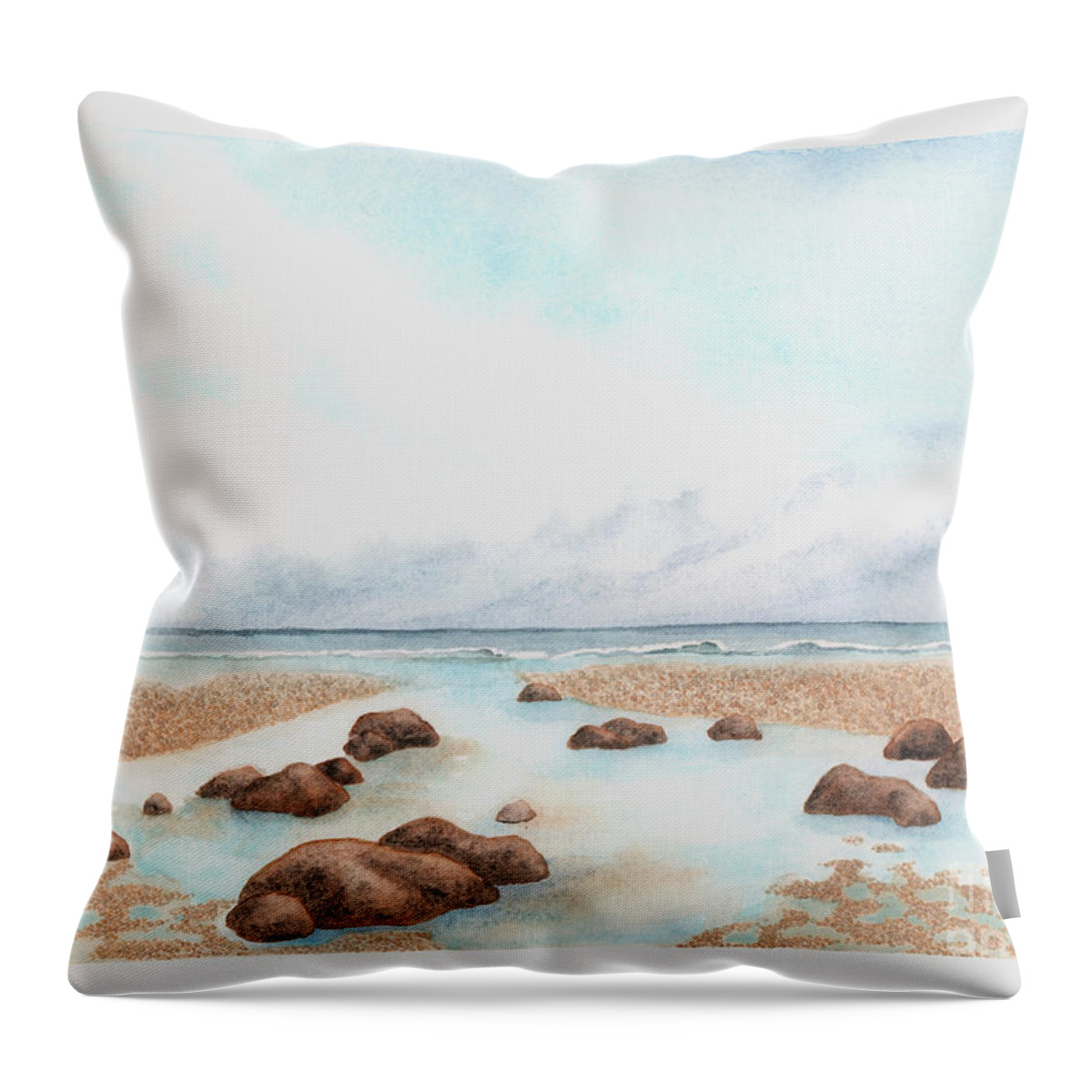 Beach Throw Pillow featuring the painting Lazy Day by Hilda Wagner