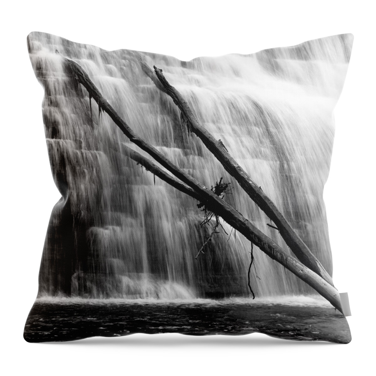 Falls Throw Pillow featuring the photograph Leaning Falls by Robert Och